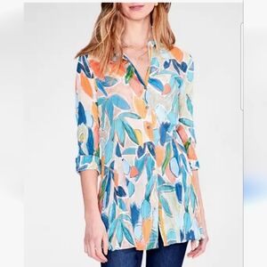 Nic + Zoe Citrus Grove crinkled Godet shirt